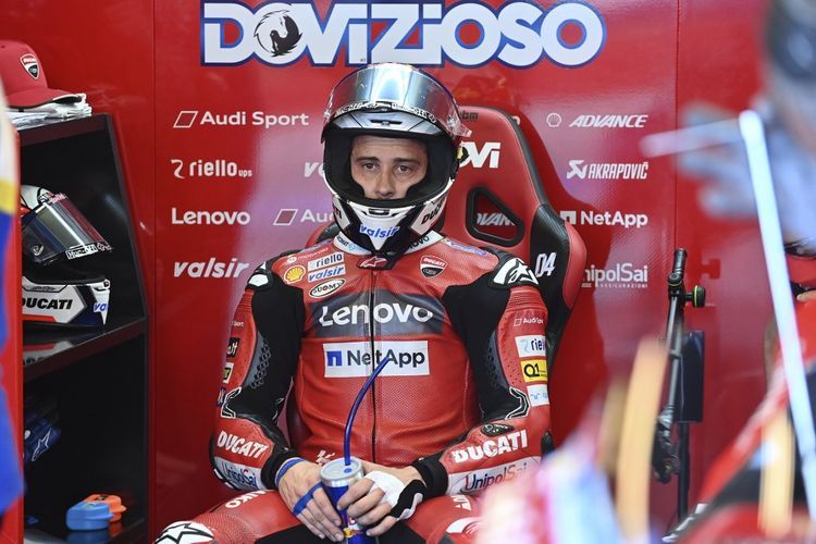 Andrea Dovizioso saat berlaga di MotoGP Emilia Romagna. (Photo by ANDREAS SOLARO / AFP) (ANDREAS SOLARO)  