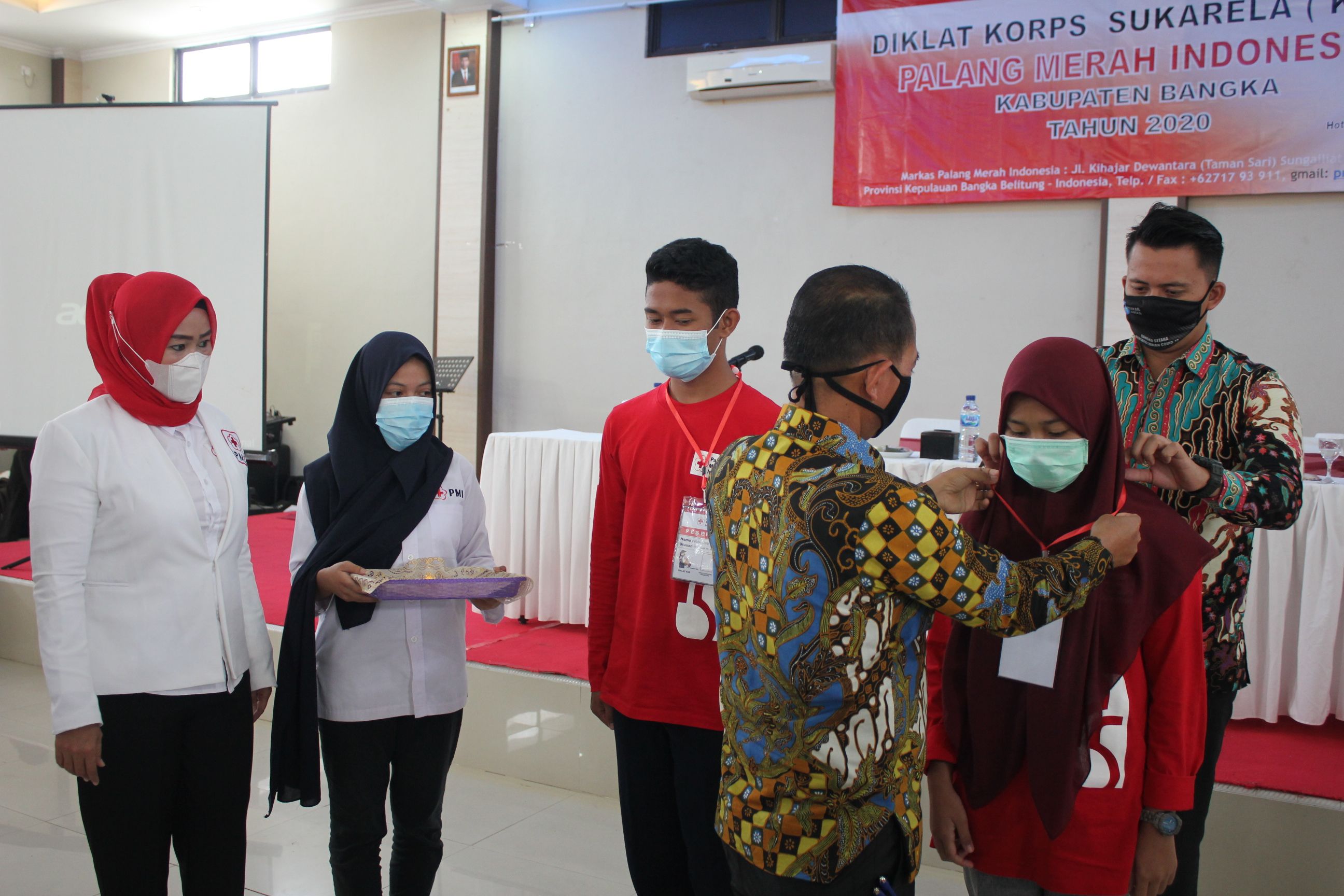 Palang Merah Indonesia (PMI) Kabupaten Bangka menggelar Pendidikan dan Pelatihan (Diklat) Korps Sukarela (KSR) di Hotel ST 12 Sungailiat, Kamis (5/11/2020).