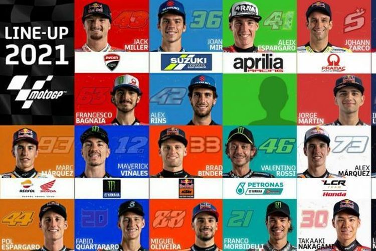 Susunan pebalap MotoGP 2021 (Foto: MotoGP)  