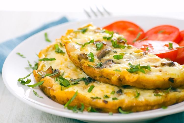 Ilustrasi omelet telur.  