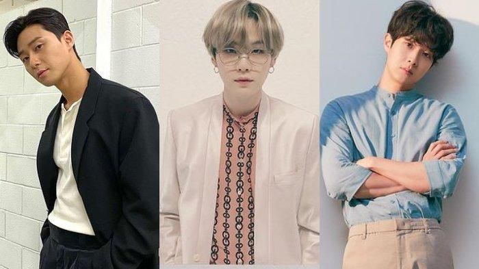 Park Seo Joon, Suga BTS, dan Choi Woo Shik. Suga BTS menganggap Park Seo Joon dan Choi Woo Shik, teman dekat V, seperti Unicorn.   