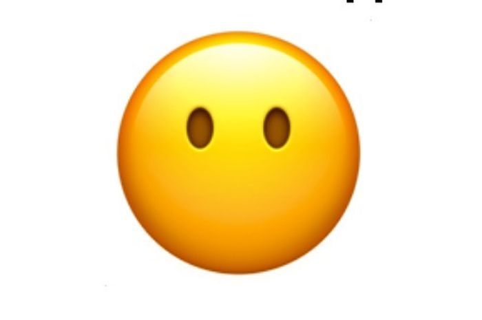 Emoji wajah tanpa mulut.