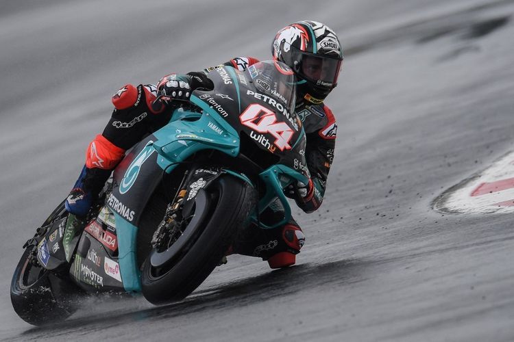 Andrea Dovizioso saat berlaga pada MotoGP San Marino 2021. (Photo by ANDREAS SOLARO / AFP)(ANDREAS SOLARO) 