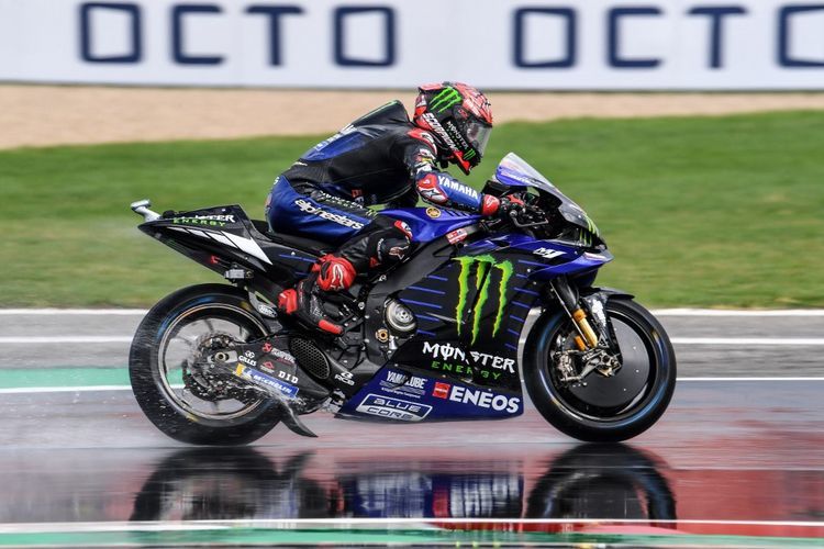 Fabio Quartararo saat berlaga pada MotoGP San Marino 2021. (Photo by ANDREAS SOLARO / AFP)(ANDREAS SOLARO) 