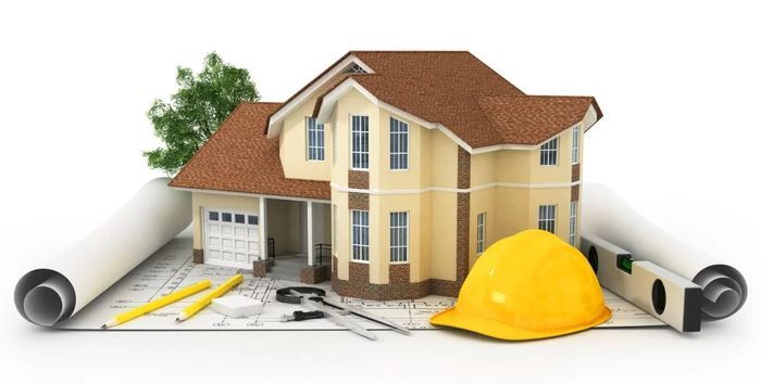 Ilustrasi renovasi atau membangun rumah.