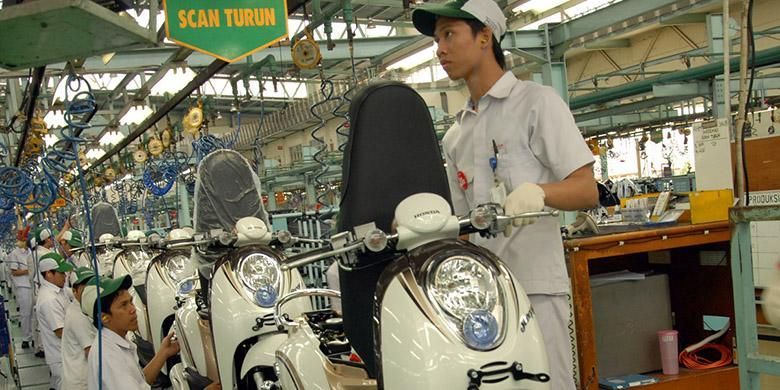 Ilustrasi pabrik sepeda motor.(Istimewa) 