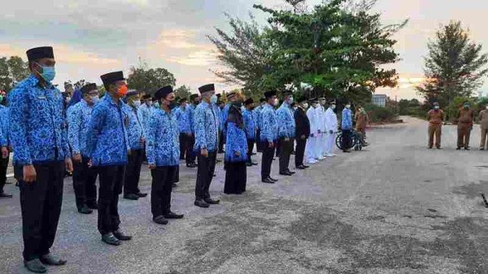 Ilustrasi Bupati Bangka Selatan Riza Herdavid melantik 87 ASN eselon II, III, dan IV di halaman Kantor Bupati Bangka Selatan, Selasa (28/9/2021). 