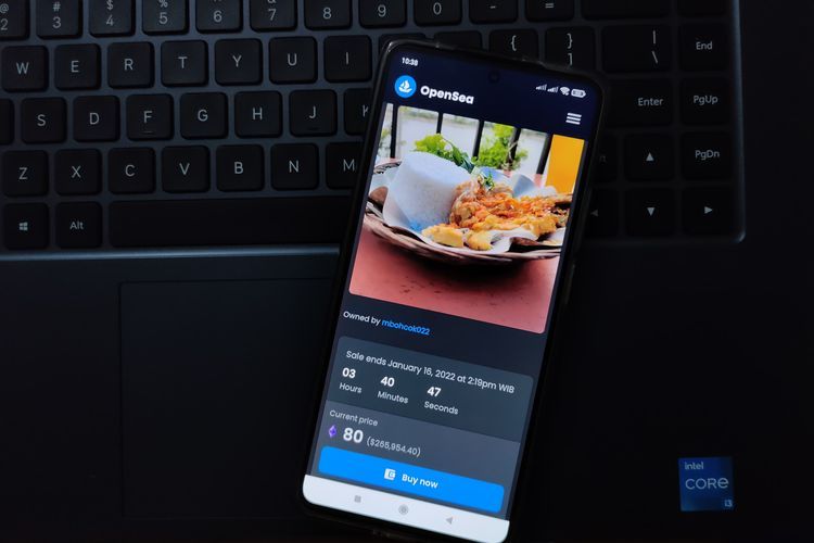 Ilustrasi NFT foto makanan dijual 80 ETH di OpenSea