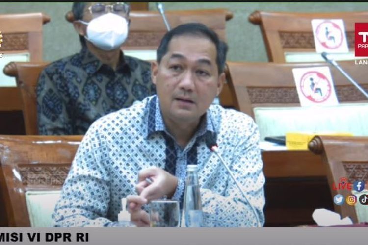 Menteri Perdagangan Muhammad Lutfi saat Rapat Kerja bersama DPR Komisi VI, Kamis (17/3/2022)