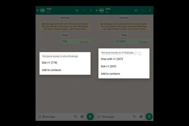 Uji fitur cepat kirim pesan WhatsApp ke kontak yang belum disimpan