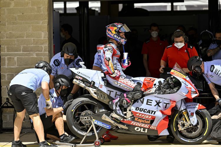 Enea Bastianini saat berlaga pada MotoGP Amerika 2022(TINO MARTINO) 