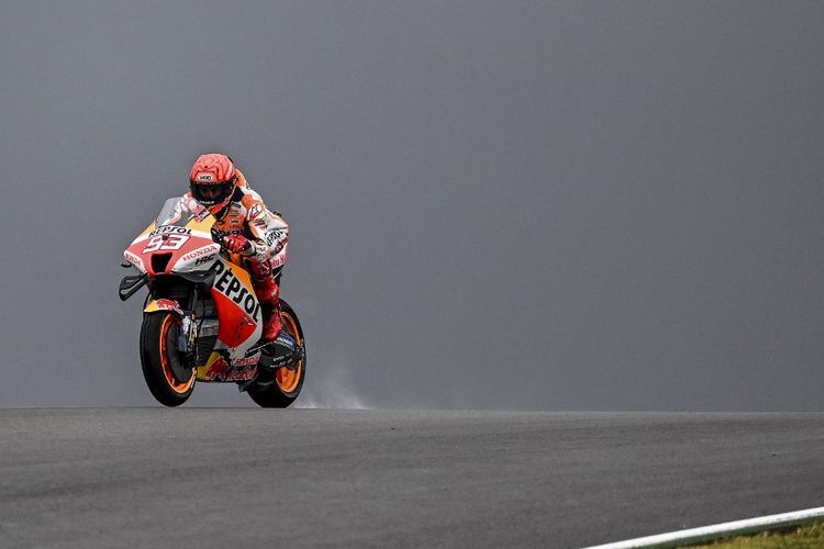 Marc Marquez saat berlaga pada MotoGP Portugal 2022. (Photo by PATRICIA DE MELO MOREIRA / AFP)(PATRICIA DE MELO MOREIRA) 