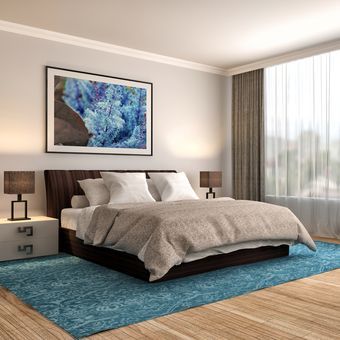 Ilustrasi kamar tidur, Ilustrasi karpet di kamar tidur.(Shutterstock/Interior Design) 
