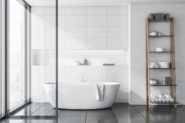 Ilustrasi kamar mandi minimalis.(Shutterstock/ImageFlow) 