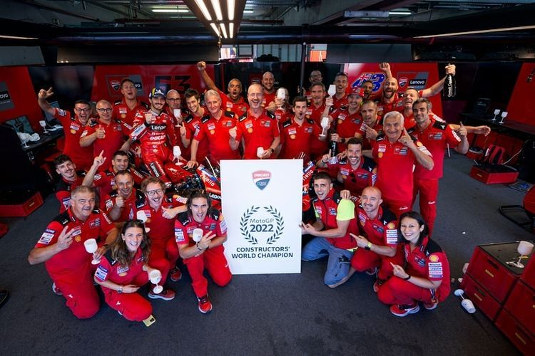 Ducati mengamankan gelar Juara Dunia Konstruktor MotoGP 2022.(Foto: Ducati) 