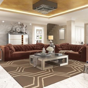 Ilustrasi ruang tamu, ilustrasi karpet, ilustrasi art deco.(SHUTTERSTOCK / KUPRYNENKO ANDRII) 