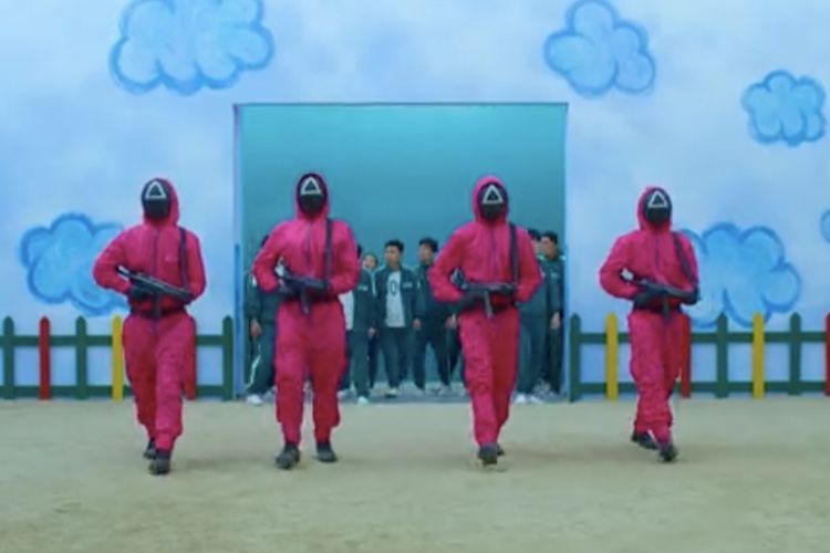 Salah satu adegan dalam serial Squid Game yang tayang di Netflix 