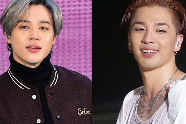 Jimin BTS (kiri) dikabarkan akan menjadi featuring artist di album solo Taeyang BIGBANG (kanan).  