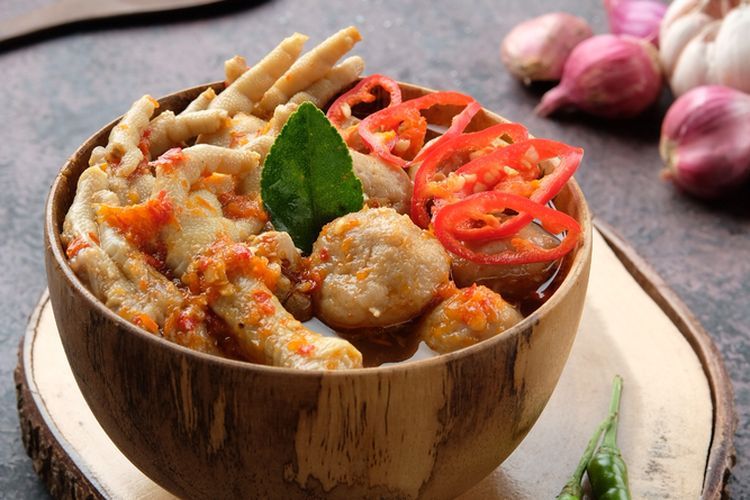 Ilustrasi bakso ceker. 