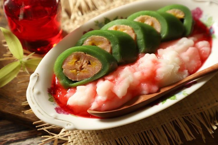 Ilustrasi Pisang Ijo khas Makassar.