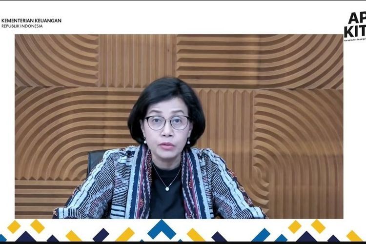 Menteri Keuangan Sri Mulyani Indrawati saat konferensi pers APBN Kita, Selasa (3/1/2023).
