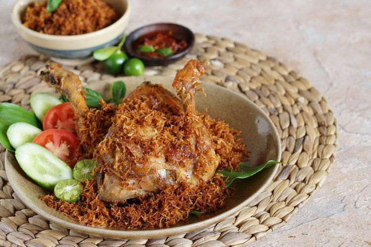 Ilustrasi ayam goreng. 