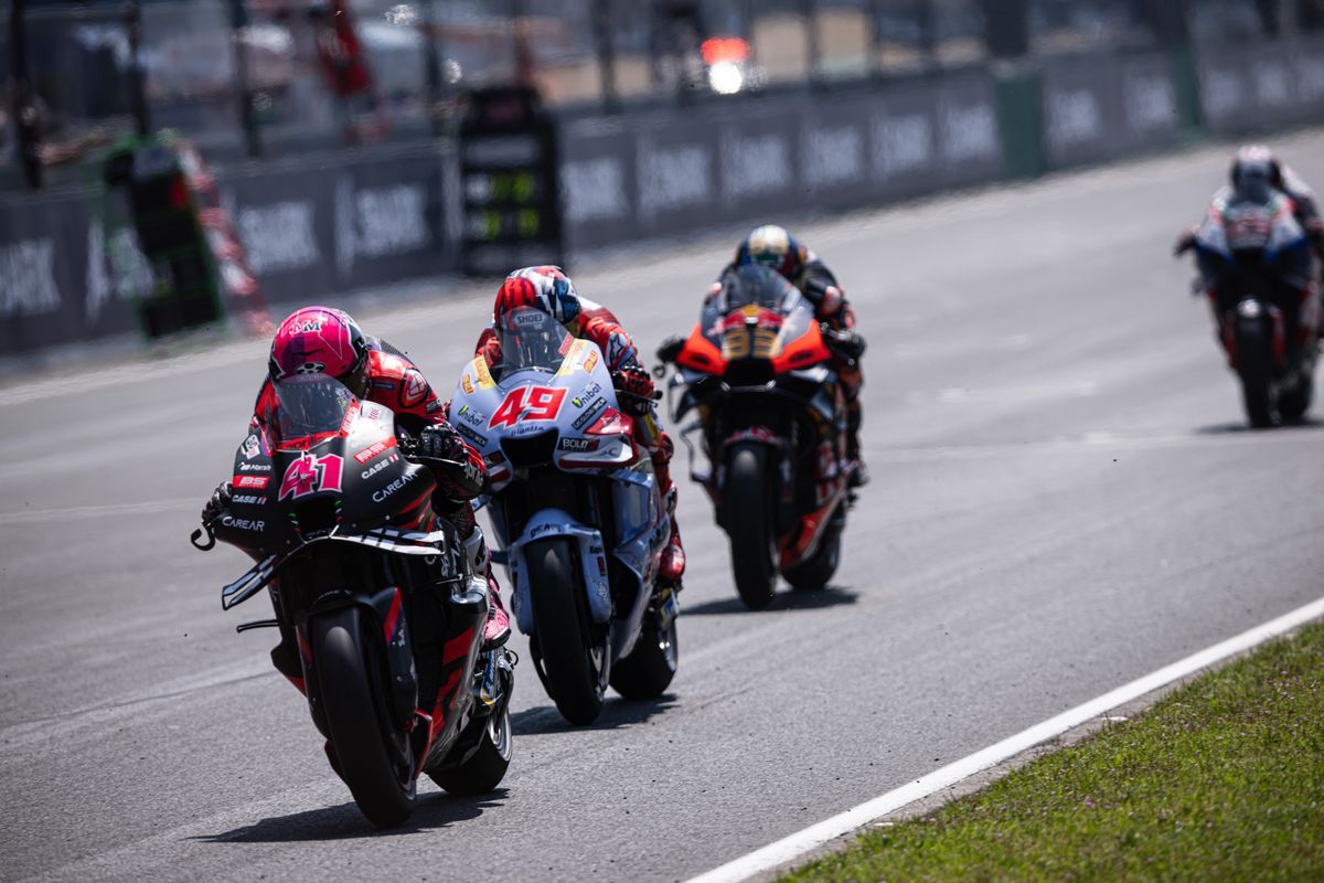 Fabio Di Giannantonio saat berlaga pada MotoGP Perancis 2023 di Sirkuit Le Mans.(Dok. Gresini Racing) 