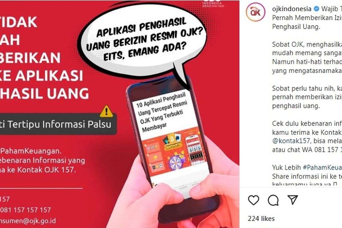 OJK Tidak Pernah Memberikan Izin Ke Aplikasi Penghasil Uang - Bangka ...