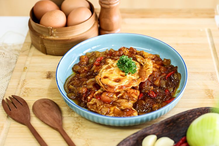 elur ceplok asam manis ala Foodplace.  