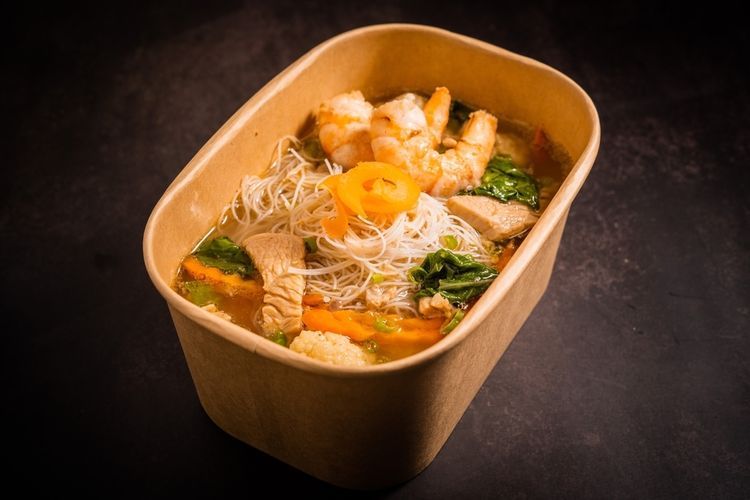 Ilustrasi sup bihun. 