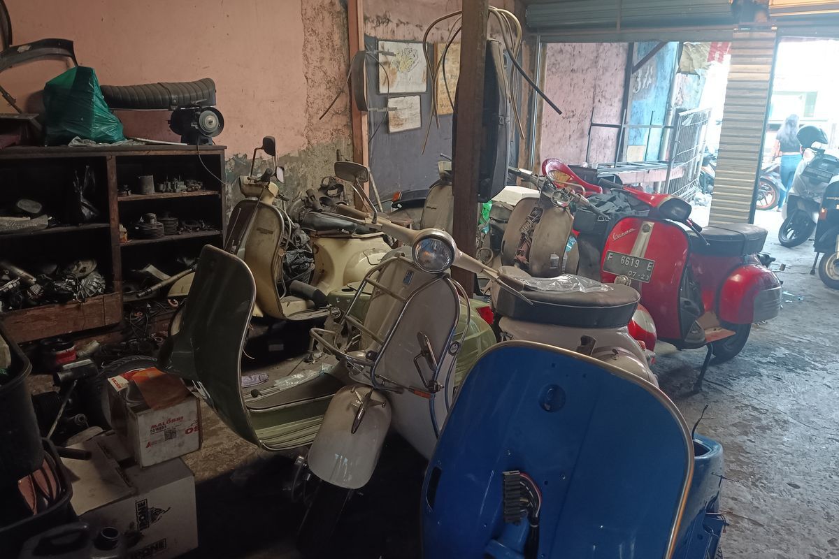 Restorasi Vespa klasik(KOMPAS.com/FATHAN RADITYASANI)  