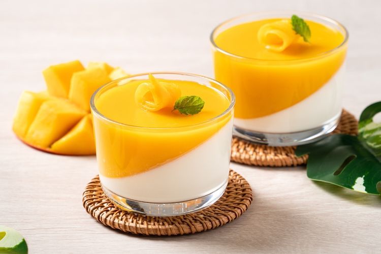 Ilustrasi puding mangga. 