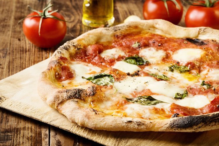 Ilustrasi pizza neapolitan.  