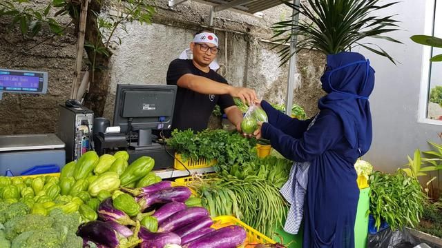 Ilustrasi jual sayur segar