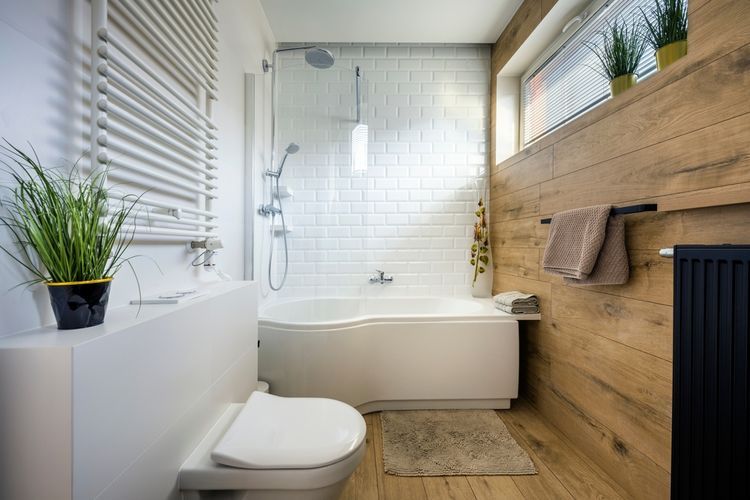 Ilustrasi kamar mandi berwarna netral dan hangat(Shutterstock/Cinematographer) 