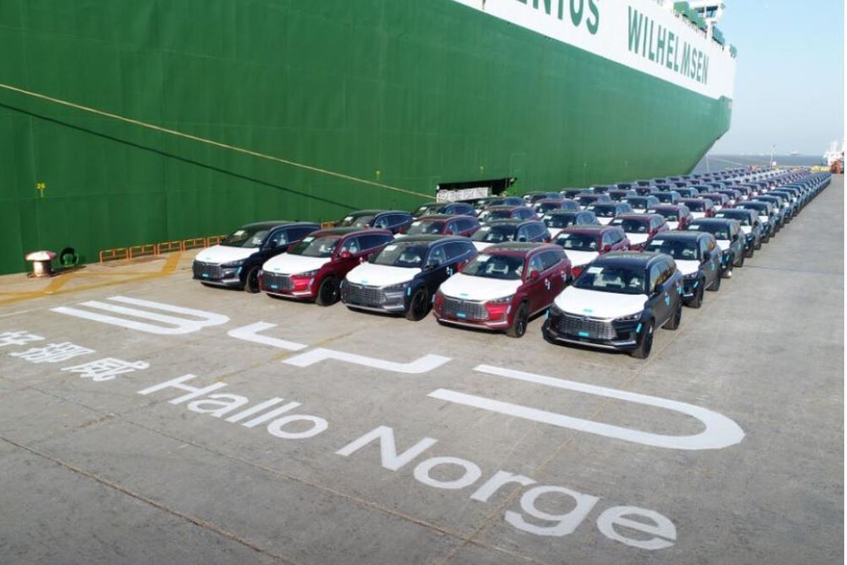 Ilustrasi ekspor mobil listrik BYD(Dok. Pingwest.com)  