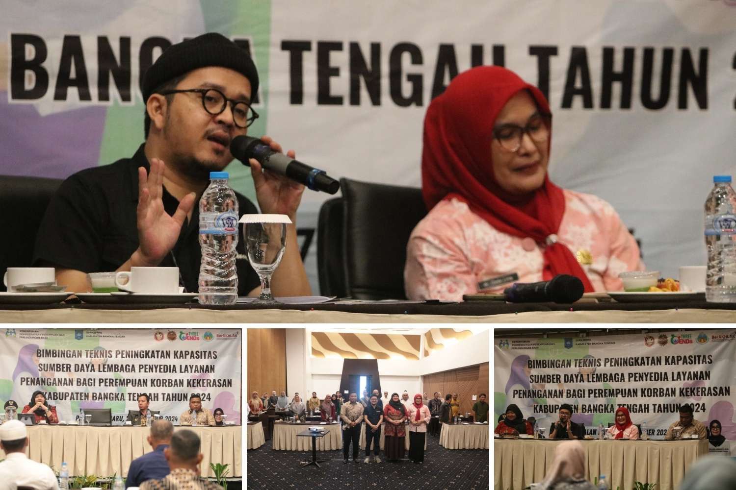 Kegiatan Bimbingan Teknis Peningkatan Kapasitas Sumber Daya Lembaga Penyedia Layanan Penanganan Bagi Perempuan Korban Kekerasan, bertempat di Ballroom Hotel Santika Bangka, Kecamatan Pangkalanbaru, Jumat (27/09/2024).