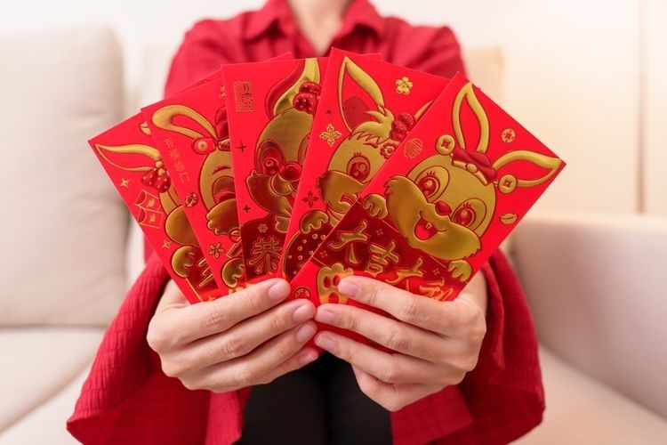 Ilustrasi angpao Imlek