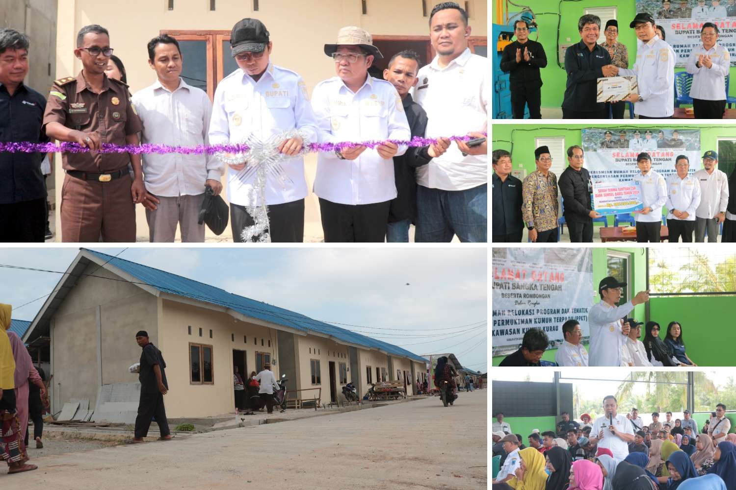 Bupati Bangka Tengah, Algafry Rahman meresmikan langsung rumah relokasi Desa Kurau dan Desa Kurau Barat