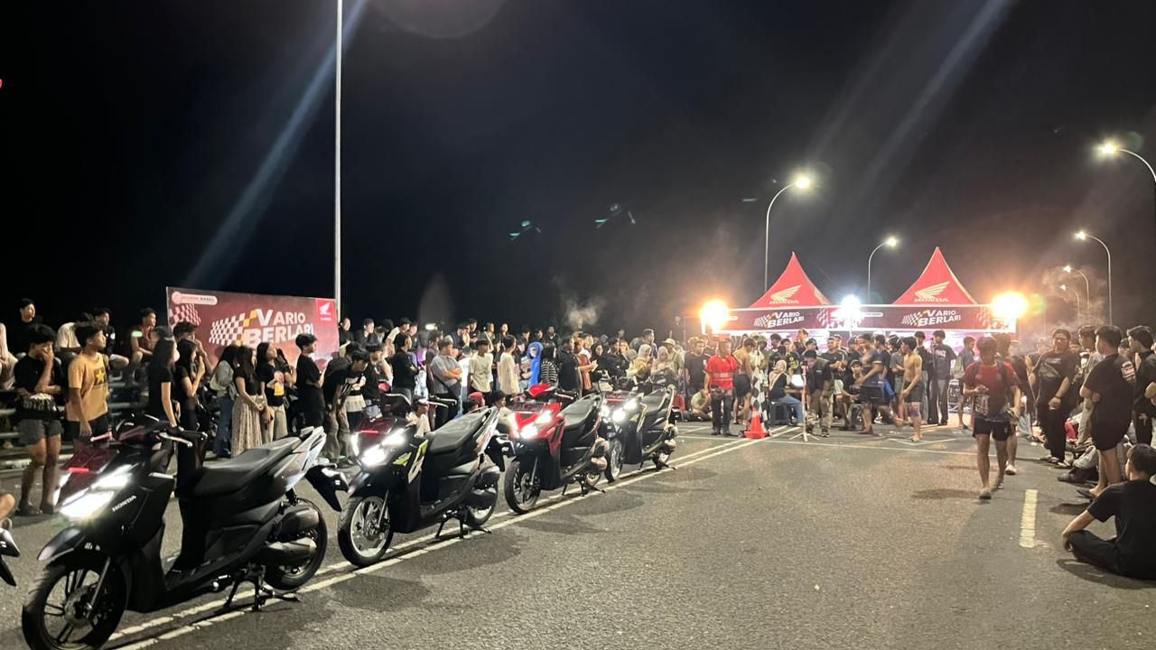 Lokasi kejadian kegiatan kreatif "Vario Berlari &ndash; Balap Lari Malam Mendadak Atlet"