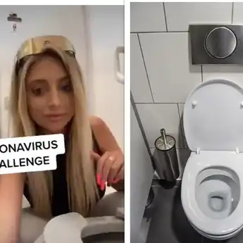 Demi Konten 'Coronavirus Challenge', Wanita Ini Rela Jilat Dudukan Toilet