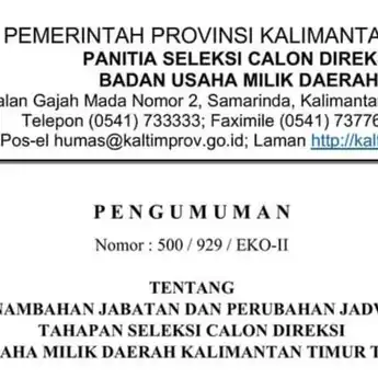 Seleksi Calon Direksi BUMD Pemprov Kaltim Masuk Tahap UKK