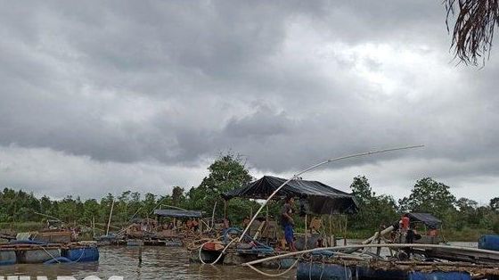 Kegiatan penertiban Tambang Tungau di Kolong Desa Bikang pada Kamis, (4/2/2021)