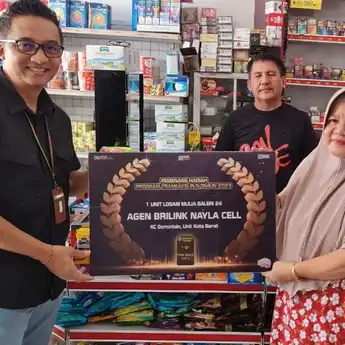 Agen Brilink Nayla cell Gorontalo Sabet Juara III Dalam Program Transaksi PLN Tahun 2023