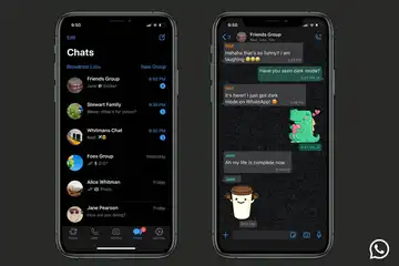 ilustrasi whatsapp dengan tema dark mode