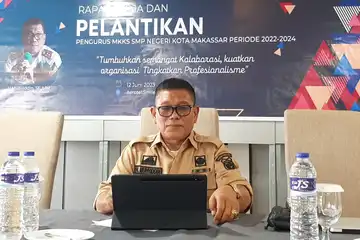 Muhyiddin, Kepala Disdik Makassar saat jumpa pers PPDB 2023
