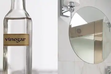 Cermin Kamar Mandi Bebas Embun dengan Cuka