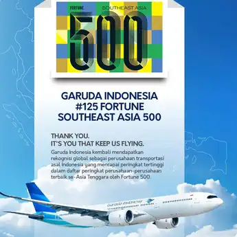 Garuda Indonesia Masuk Jajaran Perusahaan Terbaik Se-Asia Tenggara Versi Forbess